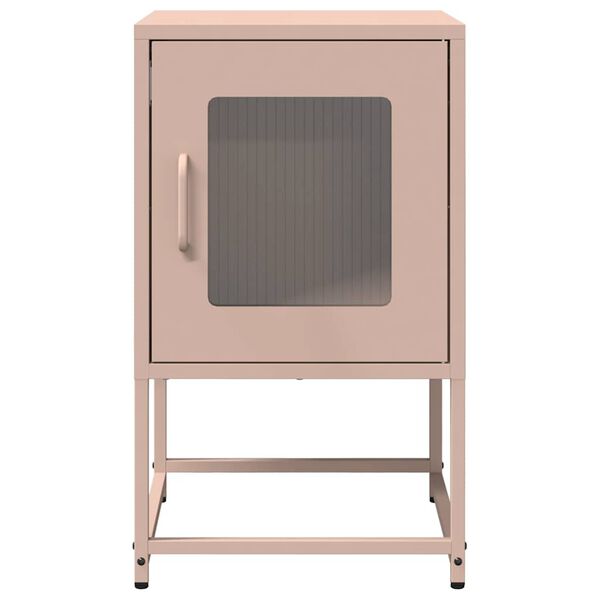 vidaXL Κομοδίνο ροζ 36x39x60,5 cm από χάλυβα ψυχρής έλασης