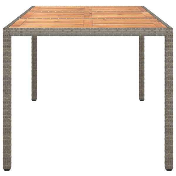 vidaXL Τραπέζι Φαγητού Κήπου Γκρι 150x90x75 εκ. Πολυ Ράτανας