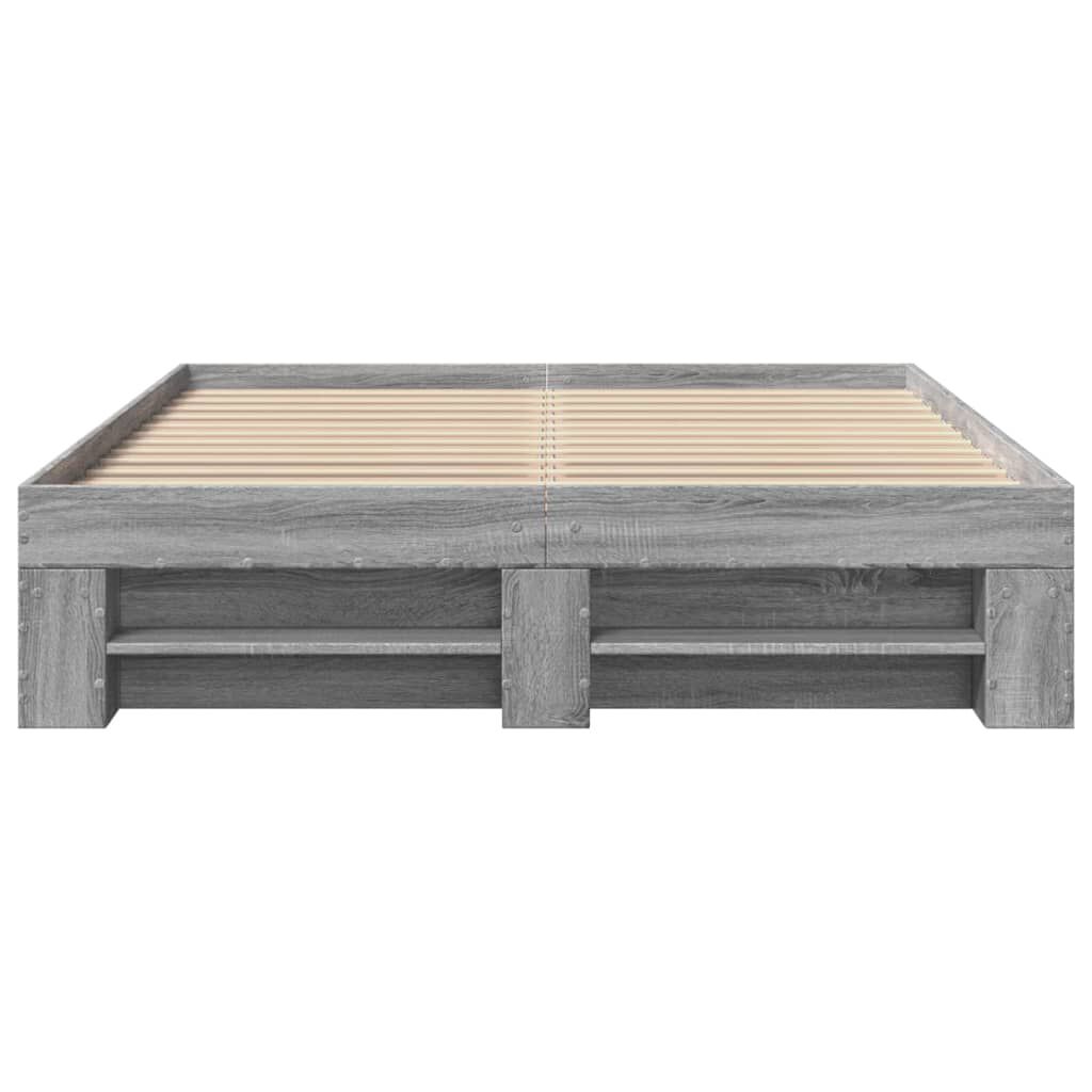 vidaXL Πλαίσιο Κρεβατιού Γκρι Sonoma 120 x 190 εκ. Επεξεργασμένο Ξύλο