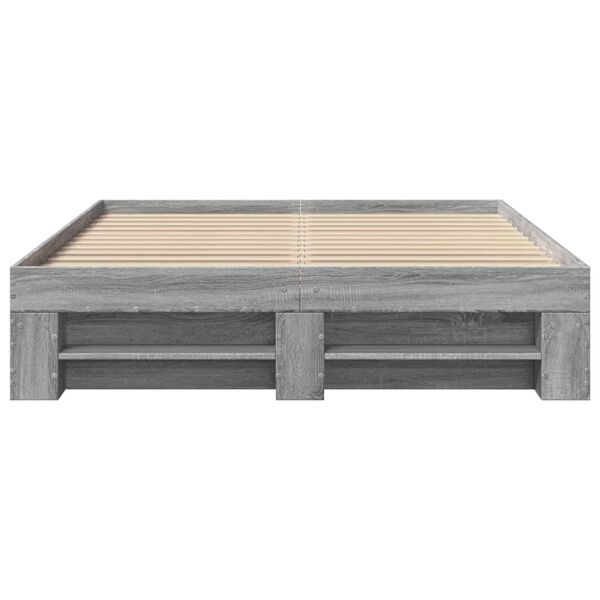 vidaXL Πλαίσιο Κρεβατιού Γκρι Sonoma 120 x 190 εκ. Επεξεργασμένο Ξύλο