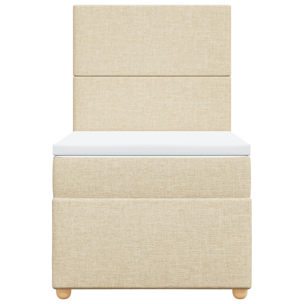 vidaXL Κρεβάτι Boxspring με Στρώμα Κρεμ 80 x 200 εκ. Υφασμάτινο