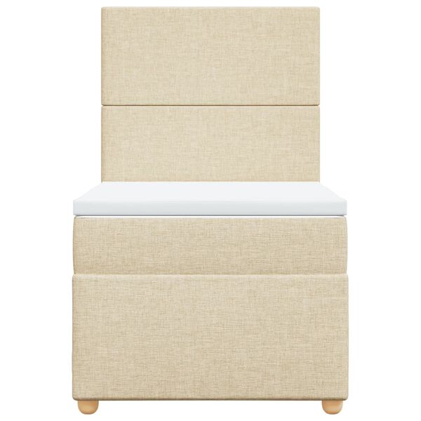 vidaXL Κρεβάτι Boxspring με Στρώμα Κρεμ 80 x 200 εκ. Υφασμάτινο