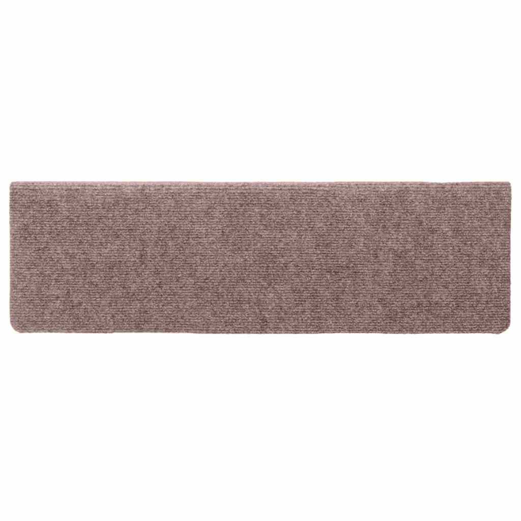 vidaXL Πατάκια Σκαλιών Αυτοκόλλητα 15 τεμ. 100x21x4 εκ. Κρεμ Ορθογώνια Άκρη
