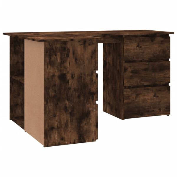 vidaXL Γραφείο Γωνιακό Καπνιστή Δρυς 145x100x76 εκ. Επεξεργασμένο Ξύλο
