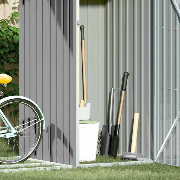 vidaXL Υπόστεγο Ξύλων/Αποθήκη Κήπου Γκρι 245x98x159 εκ. Γαλβ. Ατσάλι