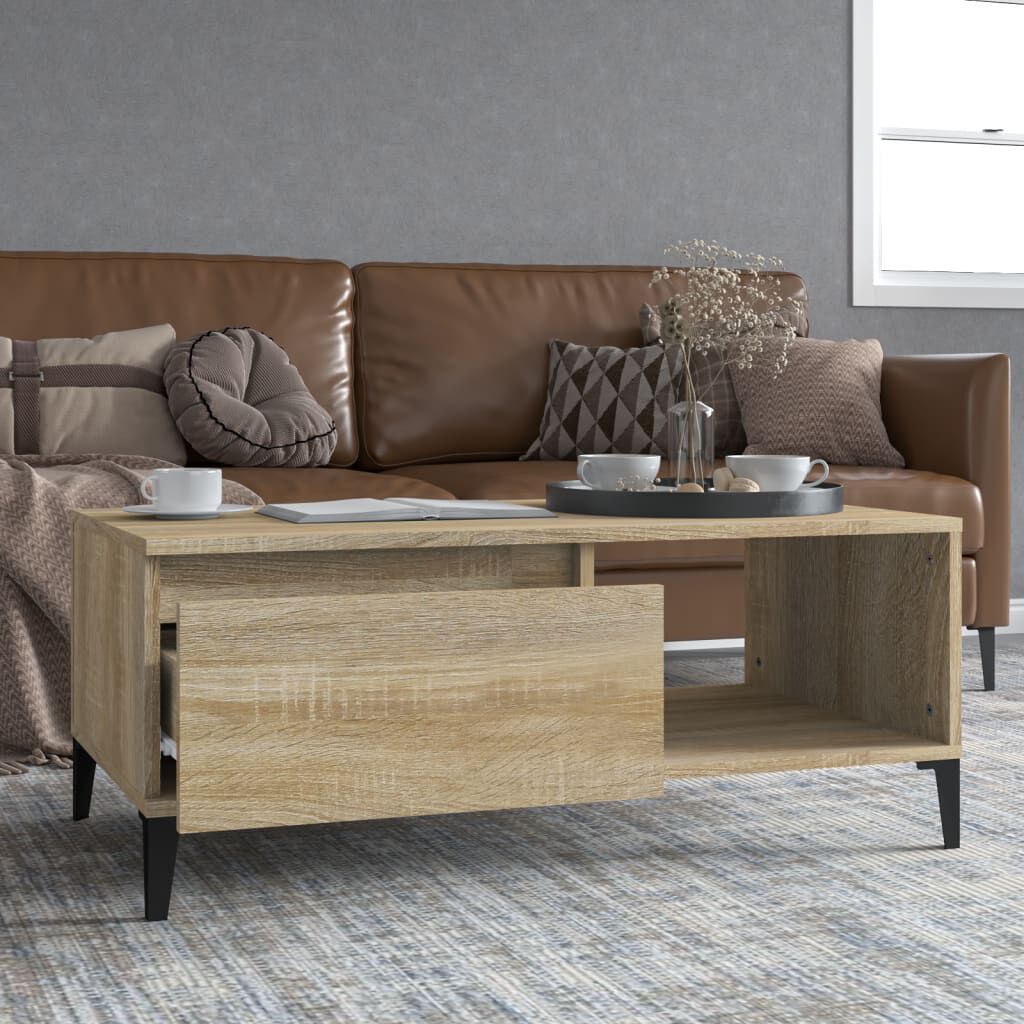 vidaXL Τραπεζάκι Σαλονιού Sonoma Δρυς 90x50x36,5 εκ. Επεξεργασμ. Ξύλο