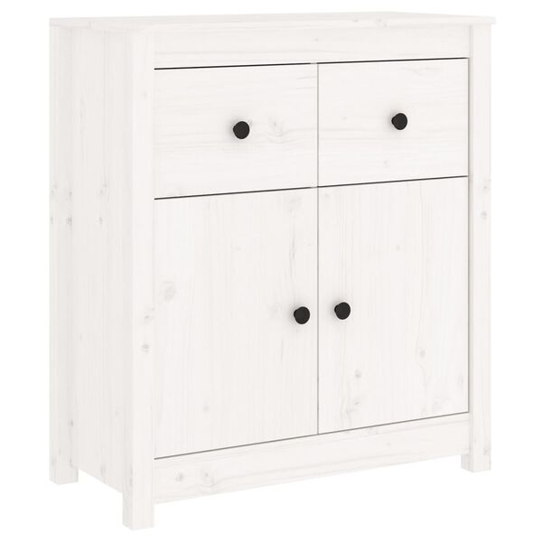 vidaXL Συρταριέρα Λευκή 70 x 35 x 80 εκ. από Μασίφ Ξύλο Πεύκου