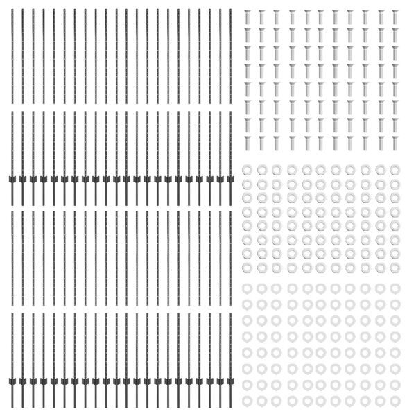 vidaXL Πό posts φράχτη 88 pcs Γκρι 200 cm Ατσάλι