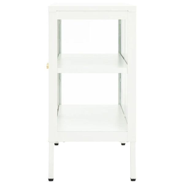 vidaXL Μπουφές Λευκός 70 x 35 x 70 εκ. από Ατσάλι και Γυαλί