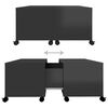 vidaXL Τραπεζάκι Σαλονιού Γυαλ. Μαύρο 75 x 75 x 38 εκ. από Μοριοσανίδα