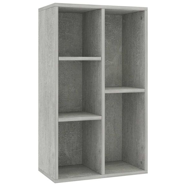 vidaXL Ραφιέρα/Βιβλιοθήκη Γκρι Σκυροδέματος 50x25x80 εκ. Επεξ. Ξύλο