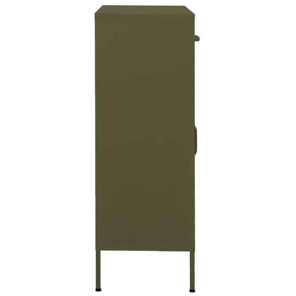 vidaXL Ντουλάπι Αποθήκευσης Πράσινο Λαδί 80x35x101,5 εκ. από Ατσάλι