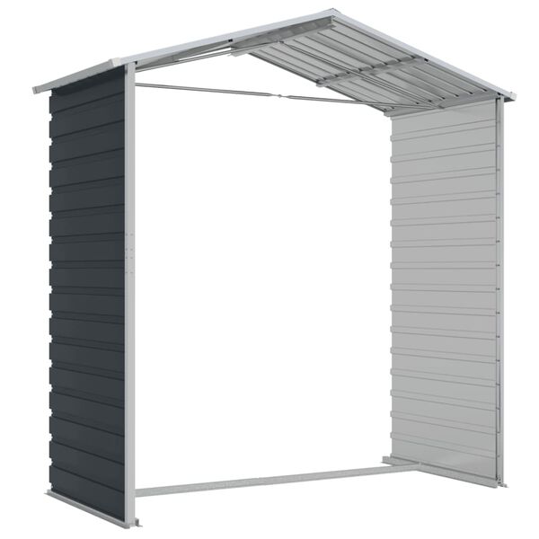 vidaXL Αποθήκη Κήπου Ανθρακί 191x130x198 εκ. Γαλβανισμένο Ατσάλι