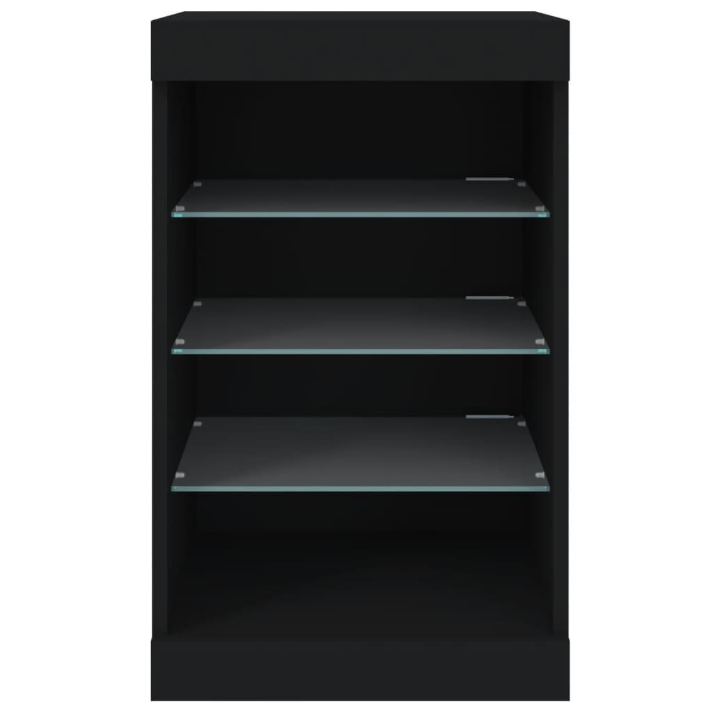 vidaXL Μπουφές με Φώτα LED Μαύρος 41 x 37 x 67 εκ.