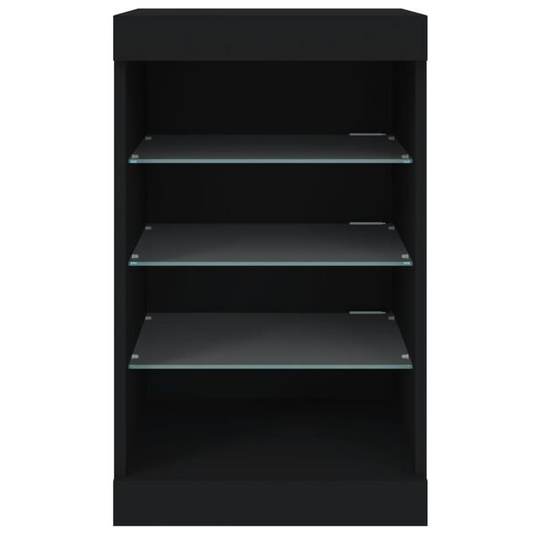 vidaXL Μπουφές με Φώτα LED Μαύρος 41 x 37 x 67 εκ.