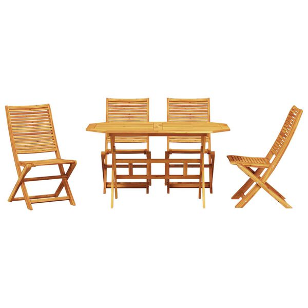 vidaXL Σέτ φαγητού για κήπο 5 pcs Καφέ Μασίφ ξύλο ακακίας