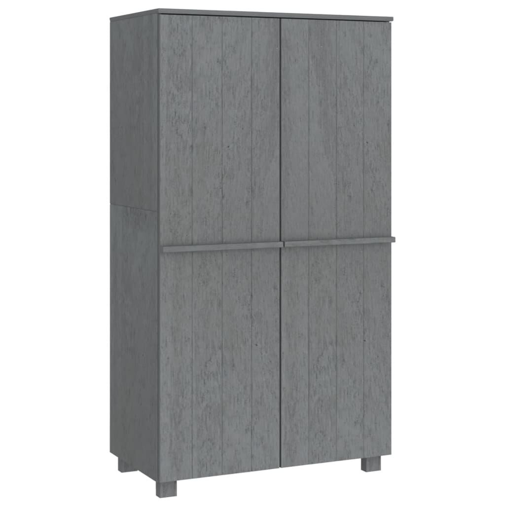 vidaXL Ντουλάπα HAMAR Σκ. Γκρι 89 x 50 x 180 εκ. από Μασίφ Ξύλο Πεύκου