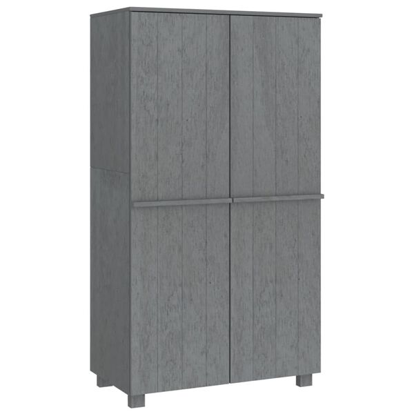 vidaXL Ντουλάπα HAMAR Σκ. Γκρι 89 x 50 x 180 εκ. από Μασίφ Ξύλο Πεύκου