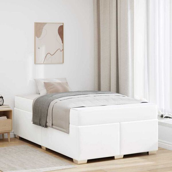 vidaXL Σκελετός Κρεβατιού Άλλο Λευκό 120 x 190 cm Τεχνητό δέρμα