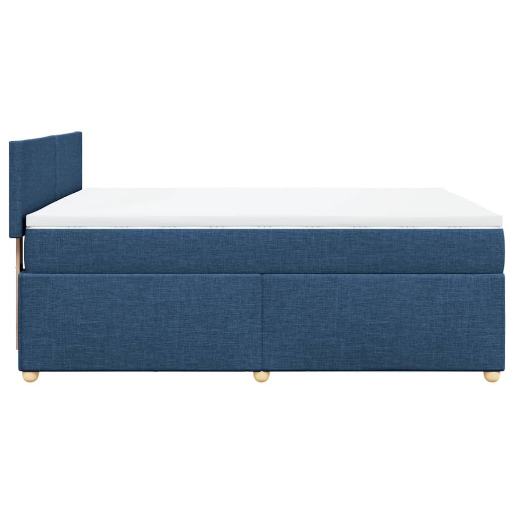 vidaXL Κρεβάτι Boxspring με Στρώμα Μπλε 140x200 εκ. Υφασμάτινο