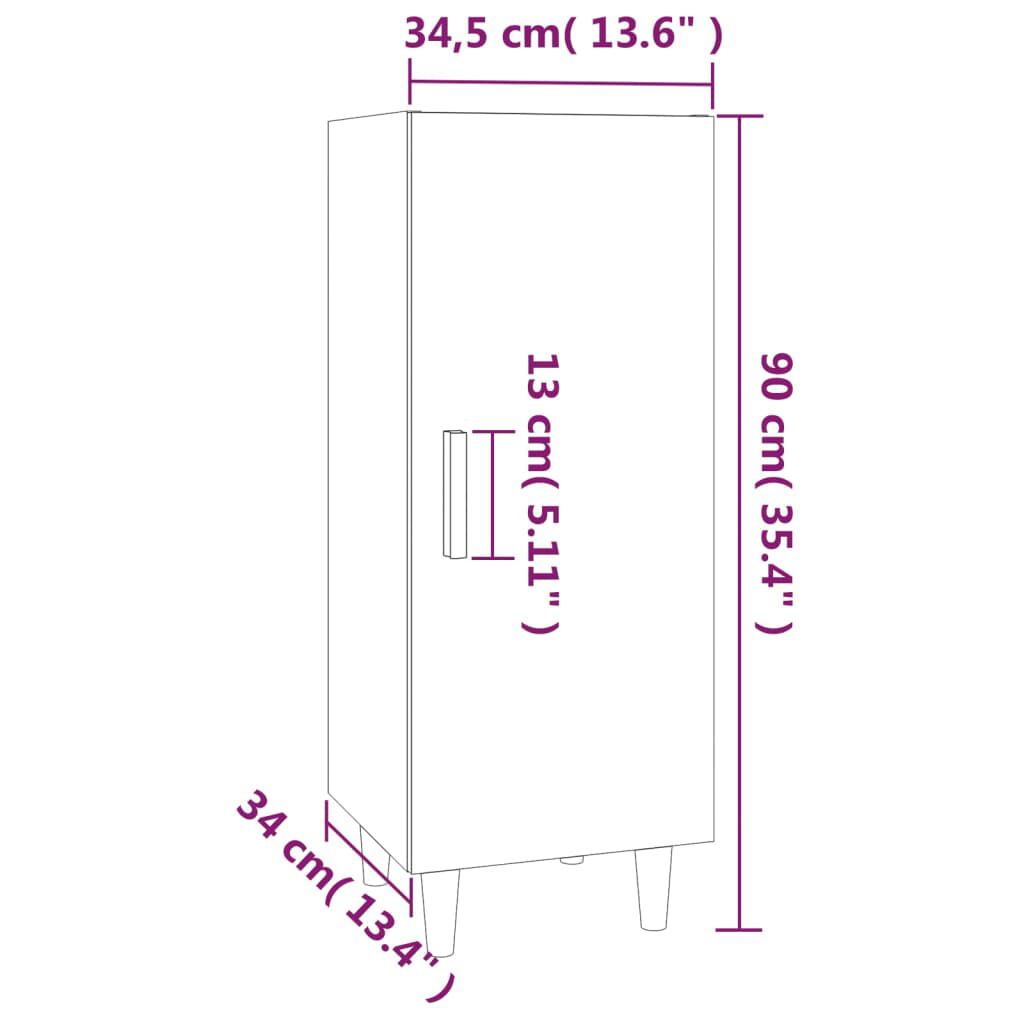 vidaXL Ντουλάπι Λευκό 34,5 x 34 x 90 εκ. από Επεξεργασμένο Ξύλο