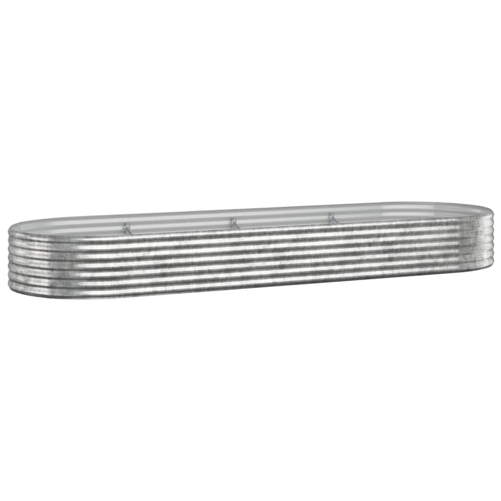 vidaXL Ζαρντινιέρα Ασημί 322x100x36 εκ. Ατσάλι με Ηλεκτρ. Βαφή Πούδρας
