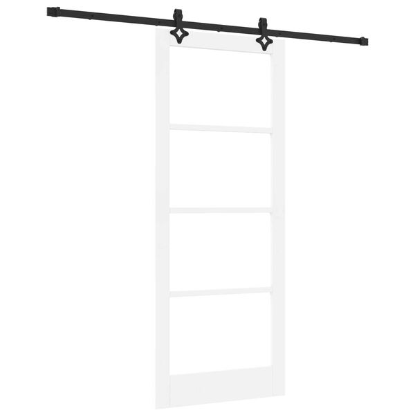 vidaXL Συρόμενη Πόρτα Λευκό 86 x 211 cm Ξύλο και μέταλλο