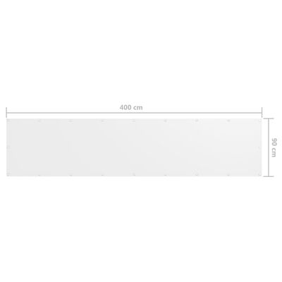 vidaXL Διαχωριστικό Βεράντας Λευκό 90 x 400 εκ. Ύφασμα Oxford