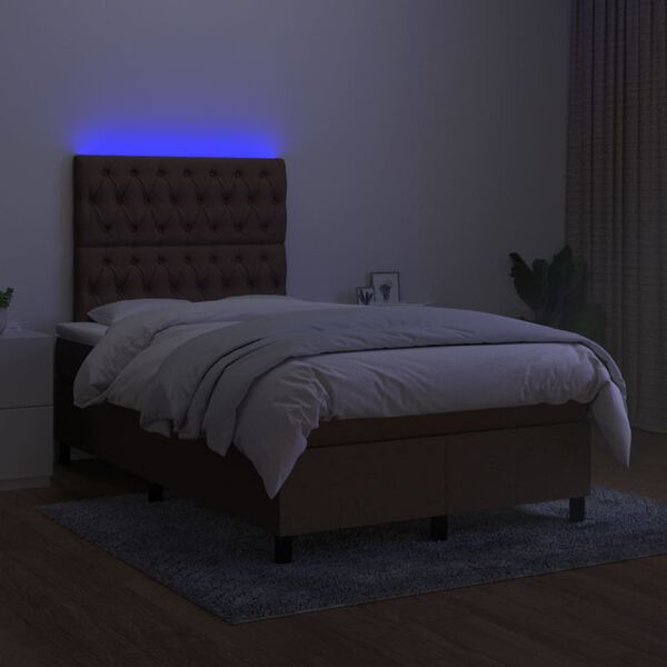 vidaXL &Kappa;&rho;&epsilon;&beta;ά&tau;&iota; Boxspring &mu;&epsilon; &Sigma;&tau;&rho;ώ&mu;&alpha; & LED &Sigma;&kappa;.&Kappa;&alpha;&phi;έ 120x200 &epsilon;&kappa; &Upsilon;&phi;&alpha;&sigma;&mu;ά&tau;&iota;&nu;&omicron;