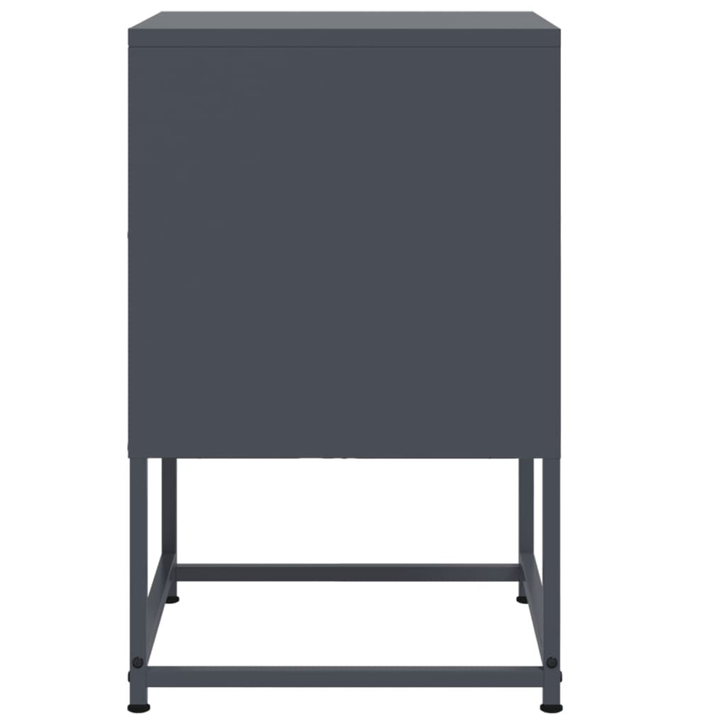 vidaXL Κομοδίνα 2 τεμ. Ανθρακί 36 x 39 x 60,5 εκ. Ατσάλινο