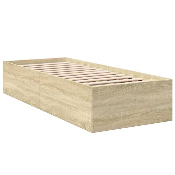 vidaXL Πλαίσιο Κρεβατιού Sonoma Δρυς 100x200 εκ. Επεξεργασμένο Ξύλο