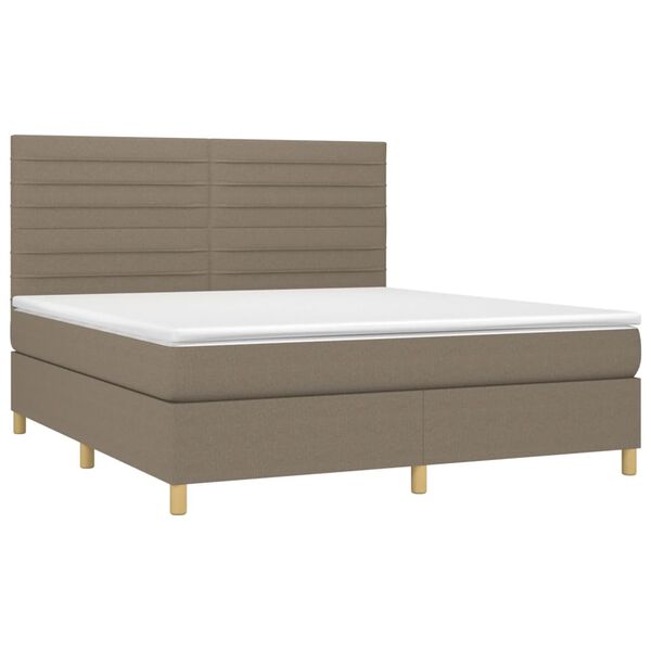 vidaXL &Kappa;&rho;&epsilon;&beta;ά&tau;&iota; Boxspring &mu;&epsilon; &Sigma;&tau;&rho;ώ&mu;&alpha; Taupe 160x200 &epsilon;&kappa;. &Upsilon;&phi;&alpha;&sigma;&mu;ά&tau;&iota;&nu;&omicron;
