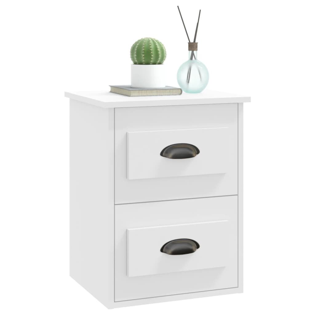 vidaXL Κομοδίνα Επιτοίχια 2 τεμ. Λευκά 41,5x36x53 εκ.