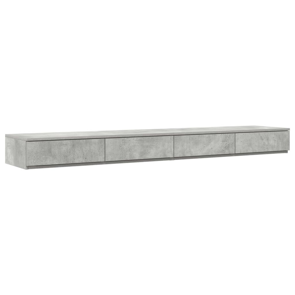 vidaXL Συρτάρια Κρεβατιού Γκρι Σκυρόδεμα 200x36,5x16,5 εκ. MDF