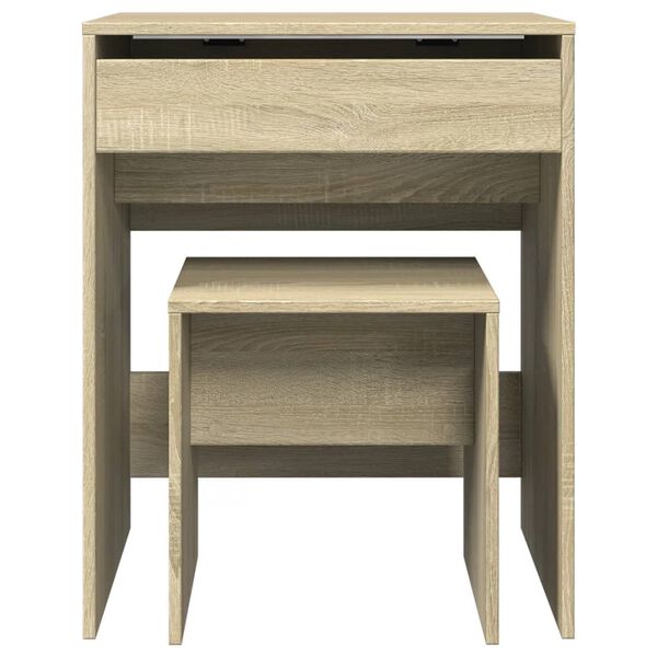 vidaXL Μπουντουάρ με Καθρέφτη Sonoma Δρυς 60x40x113,5 εκ.