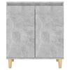 vidaXL Ντουλάπι Γκρι Σκυρ. 60x35x70 εκ. Μασίφ Ξύλινα Πόδια Επεξ. Ξύλο