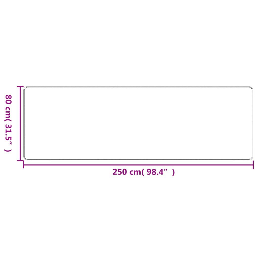 vidaXL Χαλί Διάδρομος Εμφάνιση Σιζάλ Ασημί 80 x 250 εκ.