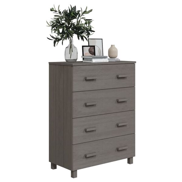 vidaXL Συρταριέρα HAMAR Αν. Γκρι 79x40x103,5εκ. από Μασίφ Ξύλο Πεύκου