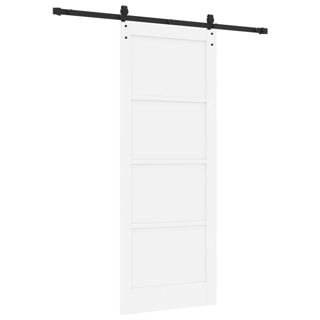 vidaXL Συρόμενη Πόρτα με Σετ Υλικών Λευκό 83x211 cm Ξύλο Πεύκου