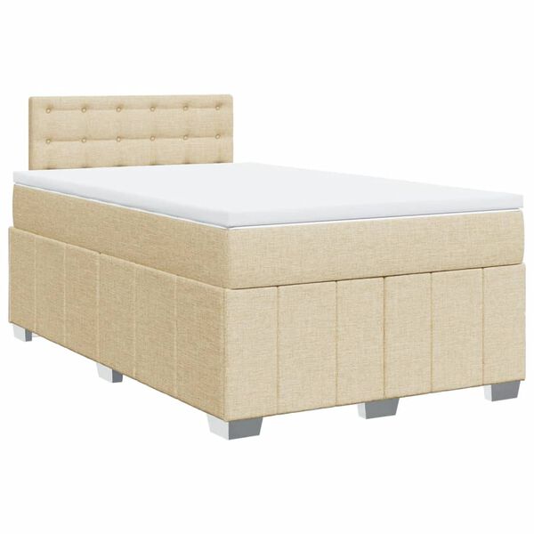 vidaXL &Kappa;&rho;&epsilon;&beta;ά&tau;&iota; Boxspring &mu;&epsilon; &Sigma;&tau;&rho;ώ&mu;&alpha; &Kappa;&rho;&epsilon;&mu; 120x200 &epsilon;&kappa;. &Upsilon;&phi;&alpha;&sigma;&mu;ά&tau;&iota;&nu;&omicron;
