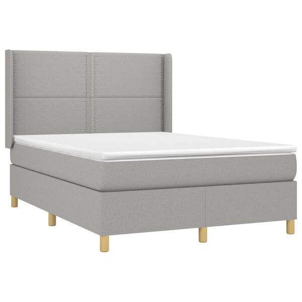 vidaXL &Kappa;&rho;&epsilon;&beta;ά&tau;&iota; Boxspring &mu;&epsilon; &Sigma;&tau;&rho;ώ&mu;&alpha; & LED &Alpha;&nu;.&Gamma;&kappa;&rho;&iota; 140x190&epsilon;&kappa;. &Upsilon;&phi;&alpha;&sigma;&mu;ά&tau;&iota;&nu;&omicron;