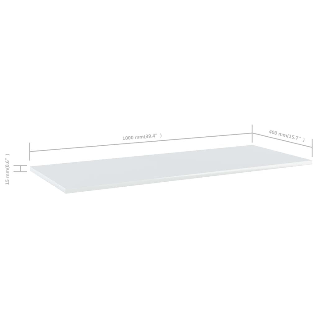 vidaXL Ράφια Βιβλιοθήκης 4 τεμ. Γυαλ. Λευκό 100x40x1,5 εκ. Επεξ. Ξύλο