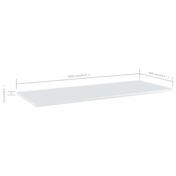 vidaXL Ράφια Βιβλιοθήκης 4 τεμ. Γυαλ. Λευκό 100x40x1,5 εκ. Επεξ. Ξύλο