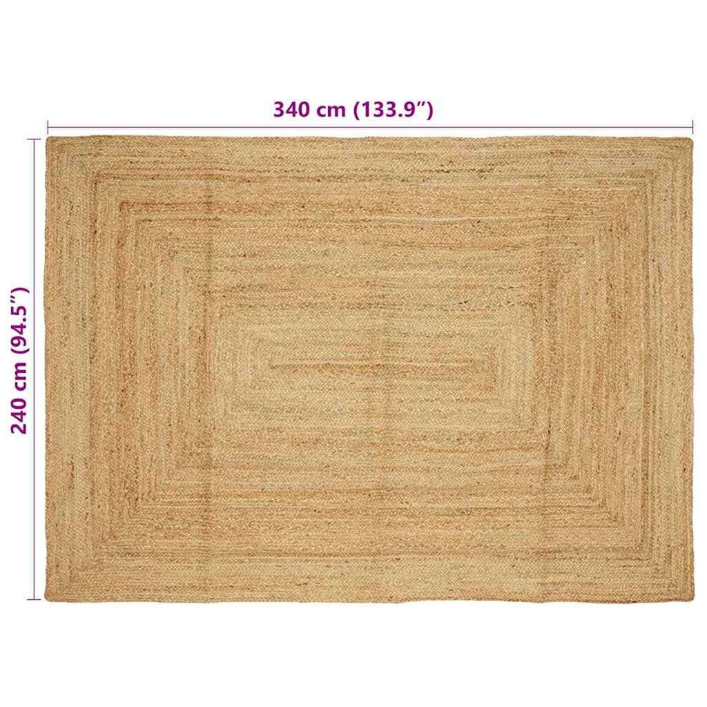 vidaXL Χαλί Μπεζ 240 x 340 εκ. Γιούτα