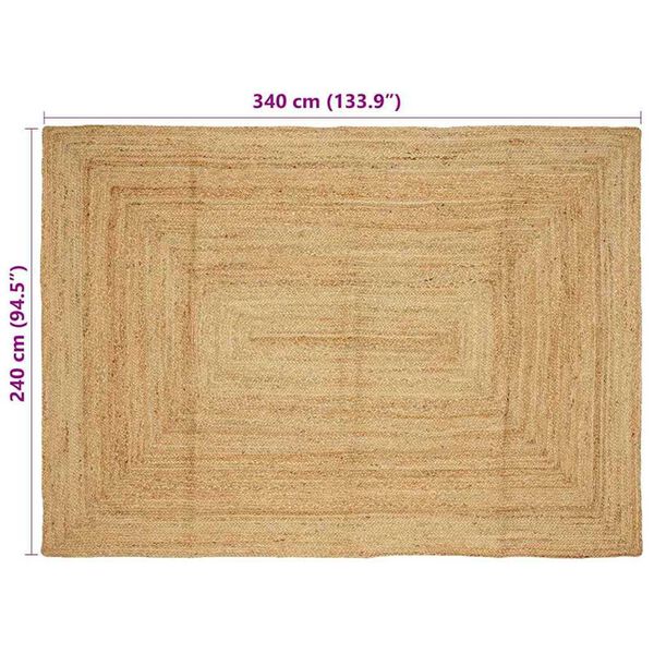 vidaXL Χαλί Μπεζ 240 x 340 εκ. Γιούτα