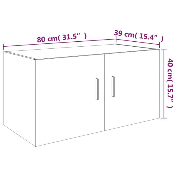 vidaXL Ντουλάπι Τοίχου Γκρι Sonoma 80 x 39 x 40 εκ. από Επεξεργ. Ξύλο