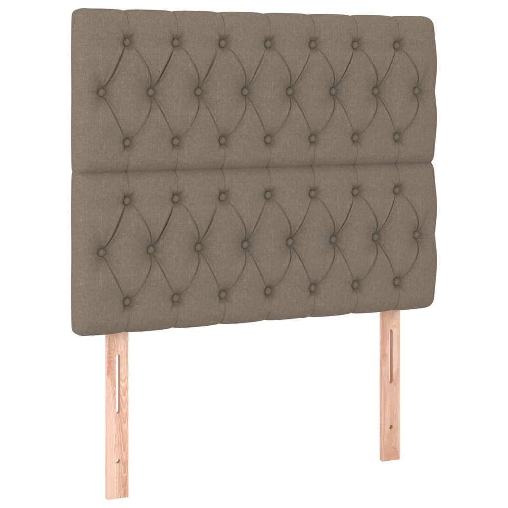 vidaXL Κρεβάτι Boxspring με Στρώμα Taupe 100 x 200 εκ. Υφασμάτινο