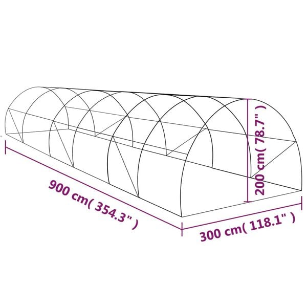 vidaXL Θερμοκήπιο 27 μ² 900 x 300 x 200 εκ.