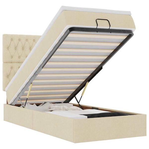 vidaXL &Omicron;&theta;&omega;&mu;&alpha;&nu;&iota;&kappa;ό &kappa;&rho;&epsilon;&beta;ά&tau;&iota; &mu;&epsilon; &sigma;&tau;&rho;ώ&mu;&alpha; Cream 80x200cm ύ&phi;&alpha;&sigma;&mu;&alpha;