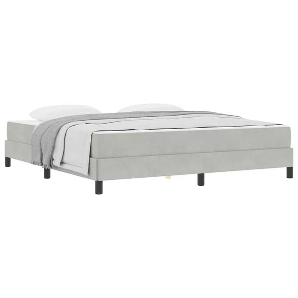 vidaXL Κρεβάτι box spring με στρώμα Ανοιχτό γκρι 180 x 200 cm Βελούδο